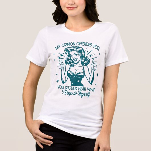 Retro jaren 1950 Glam Girl Funny Sarcastic Quote Tri-Blend Shirt (Voorkant)
