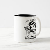Retro jaren 1950 Glam Girl Funny Sarcastic Quote Tweekleurige Koffiemok (Voorkant rechts)