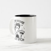 Retro jaren 1950 Glam Girl Funny Sarcastic Quote Tweekleurige Koffiemok (Voorkant links)