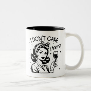 Retro jaren 1950 Glam Girl Funny Sarcastic Quote Tweekleurige Koffiemok