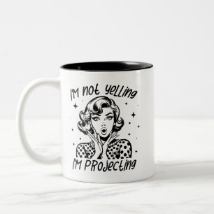 Retro jaren 1950 Glam Girl Funny Sarcastic Quote Tweekleurige Koffiemok