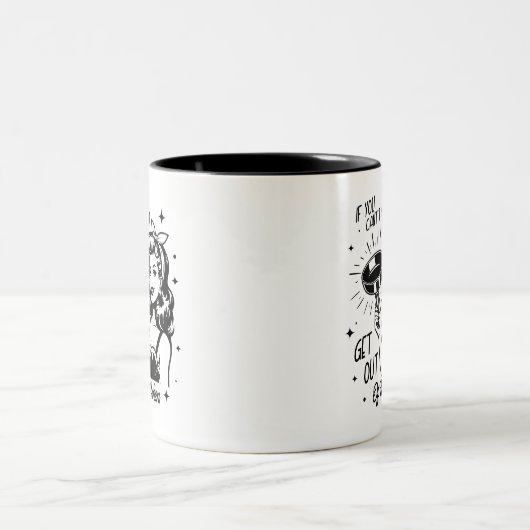 Retro jaren 1950 Glam Girl Funny Sarcastic Quote Tweekleurige Koffiemok (Center)