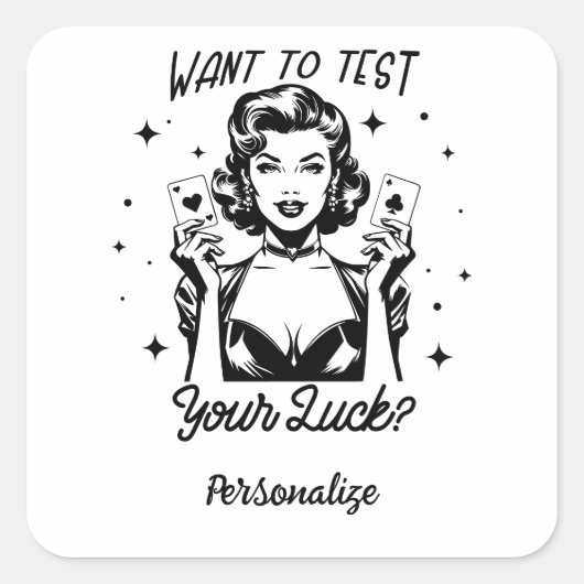 Retro jaren 1950 Glam Girl Funny Sarcastic Quote Vierkante Sticker (Voorkant)