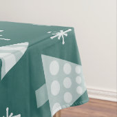 Retro jaren 1950 Kerstbomen Blauwgroen Groen Tafelkleed (Voorbeeld)