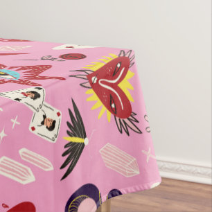 Retro jaren 1950 Pop Art Patroon Kitschy Keuken Tafelkleed