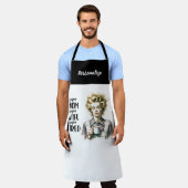 Retro jaren 1950 vermoeide huisvrouw grappig sarca schort (Gedragen)