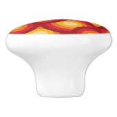 Retro jaren 1970 Groovy Circles geometrisch Keramische Knop (Zijkant)