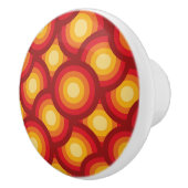 Retro jaren 1970 Groovy Circles geometrisch Keramische Knop (Rechts)