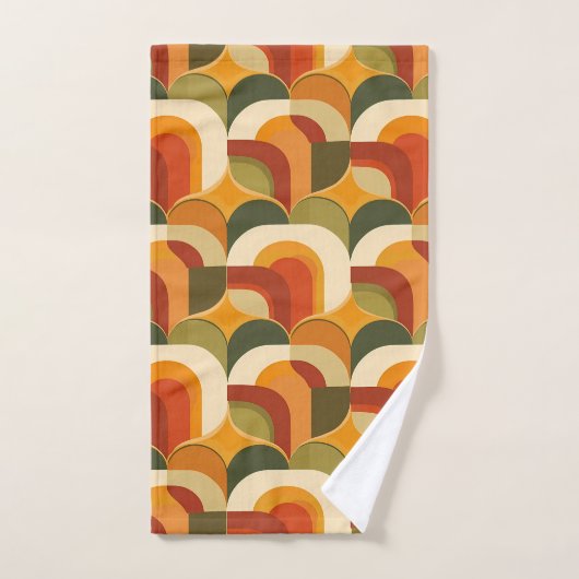 Retro jaren 1970 Vibe geometrische harten Bad Handdoek (Handdoek)