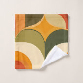 Retro jaren 1970 Vibe geometrische harten Bad Handdoek (Wasdoekje)