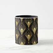 Retro jaren '20 Art Deco Zwart Goud Geometrisch Pa Mok (Midden)