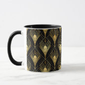 Retro jaren '20 Art Deco Zwart Goud Geometrisch Pa Mok (Links)