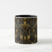 Retro jaren '20 Art Deco Zwart Goud Geometrisch Pa Mok (Midden)