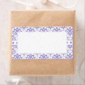 Retro jaren '30 Art Deco Paarse Damast Pattern Etiket (Insitu)