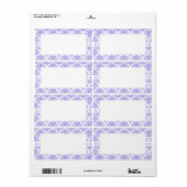 Retro jaren '30 Art Deco Paarse Damast Pattern Etiket (Full Sheet)