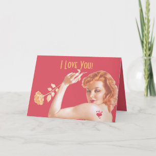 Retro jaren '40Liefde Feestdagen Kaart