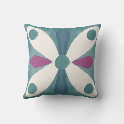 Retro jaren 50 abstract patroon kussen (Achterkant)