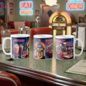 Retro jaren 50 Diner Neon Koffiemok