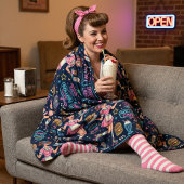 Retro jaren 50 diner roller skate serveerster fleece deken