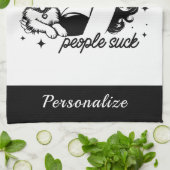 Retro jaren 50 Huisvrouw Funny Sarcastic Humor Theedoek (Gevouwen)