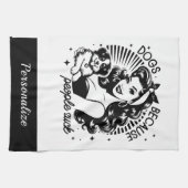 Retro jaren 50 Huisvrouw Funny Sarcastic Humor Theedoek (Horizontaal)