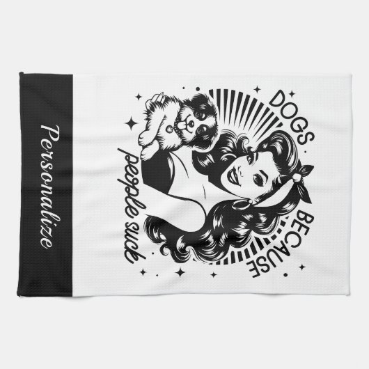 Retro jaren 50 Huisvrouw Funny Sarcastic Humor Theedoek (Horizontaal)