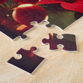 Retro jaren 50 Kerstman Kerst Groene Martini Legpuzzel (Zijkant)