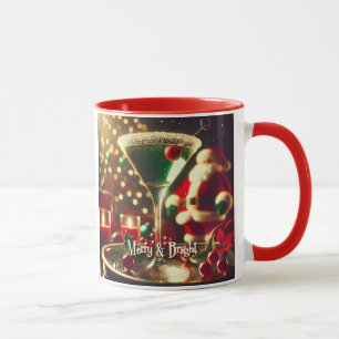 Retro jaren 50 Kerstman Kerst Groene Martini Mok