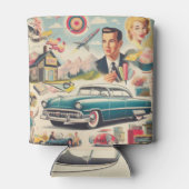 Retro jaren 50 Kitsch Illustratie Blikjeskoeler (Achterkant)