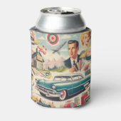 Retro jaren 50 Kitsch Illustratie Blikjeskoeler (Blikje Achterkant)