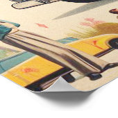 Retro jaren 50 Kitsch Illustratie Poster (Hoek)