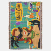Retro jaren 50 Mardi Gras Cocktailparty Deken (Voorkant Verticaal)
