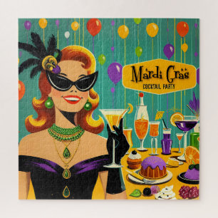 Retro jaren 50 Mardi Gras Cocktailparty Legpuzzel