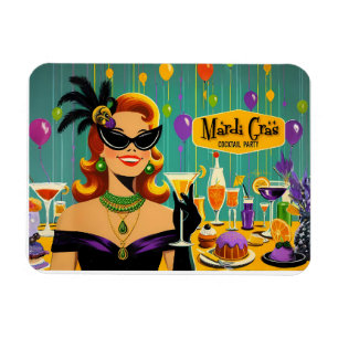 Retro jaren 50 Mardi Gras Cocktailparty Magneet