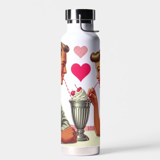 /retro jaren '50 moutwinkel Valentijnse Waterfles (Links)