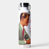 /retro jaren '50 moutwinkel Valentijnse Waterfles (Voorkant)