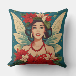 Retro jaren 50 Tropische Kerst Pin-Up Schoonheidsk Kussen