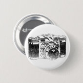 Retro jaren '50camera ronde button 5,7 cm (Voorkant /achterkant)
