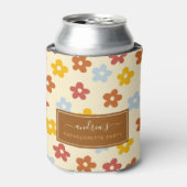 Retro jaren 60 70 Flowerige Meisjesuitnodiging Gro Blikjeskoeler (Blikje Voorkant)