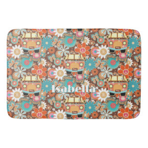 RETRO Jaren 60 70 Hippie Bus Gevoel Groovy Bloem N Badmat