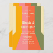 Retro jaren 60 70 Hippie Groovy Strepen Bruiloft F Kaart (Voorkant / Achterkant)