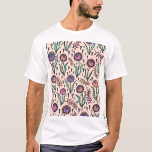 Retro jaren 60 Bloemen: Home Decor Patroon T-shirt