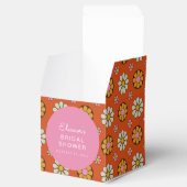 Retro jaren 60 Bloemen Oranje Roze Bruidsdouche Cu Bedankdoosjes (Geopend)