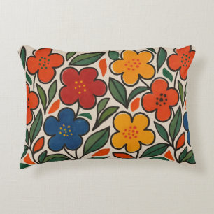 Retro jaren 60 bloemmotief accent kussen