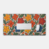 Retro jaren 60 bloemmotief bureaumat (Keyboard & Muis)