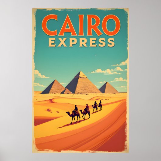 Retro jaren 60 Egypte:  Caïro Express Poster (Voorkant)