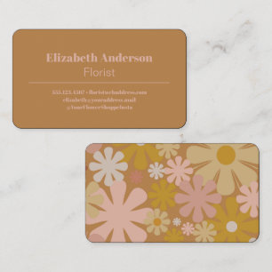 Retro jaren '60 Esthetische Modern Flower Visitekaartje