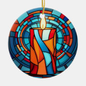 Retro jaren 60 Kaars Herdenking Keramisch Ornament (Voorkant)