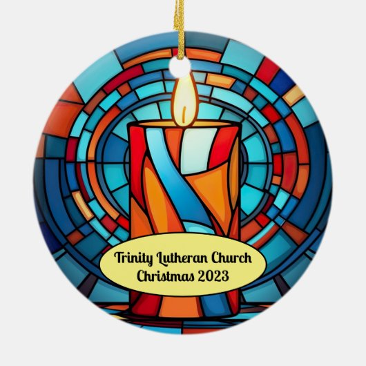 Retro jaren 60 Kaars Herdenking Keramisch Ornament (Achterkant)