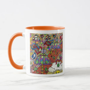 Retro jaren 60 Psychedelische Magische Paddenstoel Mok